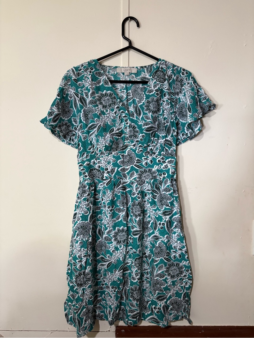 Loft Teal Floral Dress
